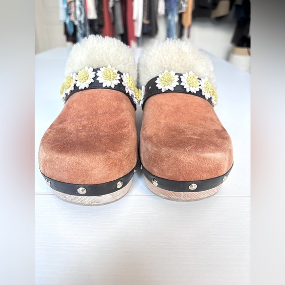 Fabrizio Viti Brown Daisy 60 Shearling Clogs Size 37/7 - Picture 3 of 14